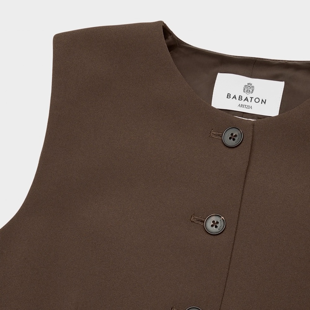 Aritzia Juris Vest Mocha Brown NWT Size 8 - Picture 6 of 7